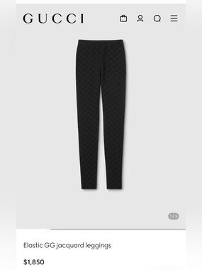 Gucci Black GG Jacquard Slim Leggings